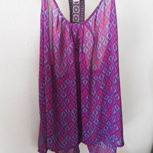 Strappy Tank Top With Crochet Detailing